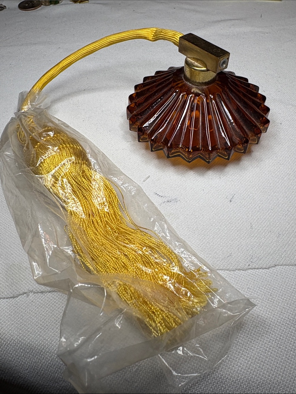 Amber Glass Tassel Perfume Atomizer Bottle 2.5”H Handcrafted to ensure high qual